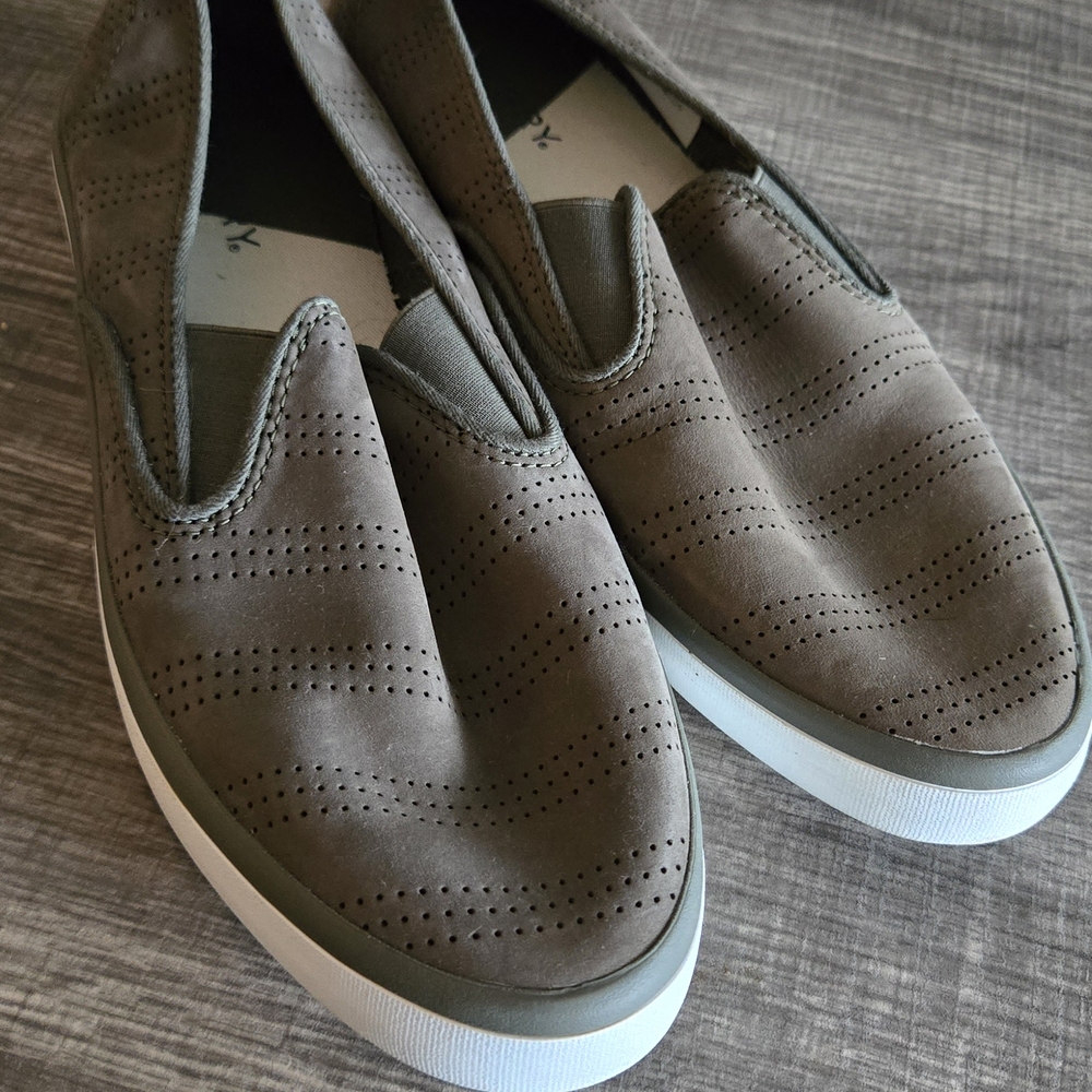 Sperry Men's Olive Perforated Slip-On Loafers